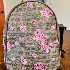 Limited Edition-Juicy Couture Backpack Brown with Pink Floral Bloom